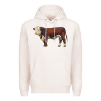 Pale Pink hereford bull Premium Hoodie - LillyAllenDesigns