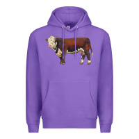 Purple hereford bull Premium Hoodie - LillyAllenDesigns