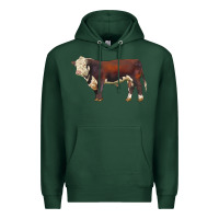 Sports Green hereford bull Premium Hoodie - LillyAllenDesigns