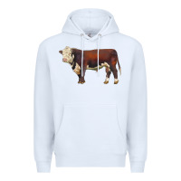 White hereford bull Premium Hoodie - LillyAllenDesigns