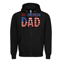 Black all american dad Zipper Hoodie - Zillion Design Studio