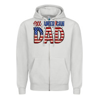 Dove Grey all american dad Zipper Hoodie - Zillion Design Studio