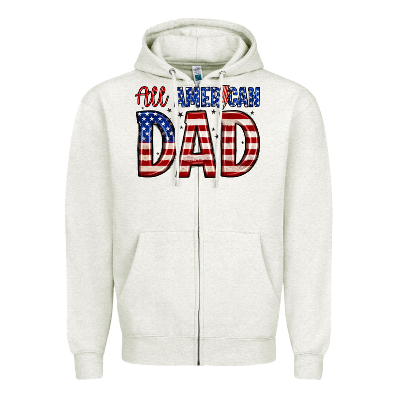 All American Dad Zipper Hoodie by Zillion Design Studio | Teevron