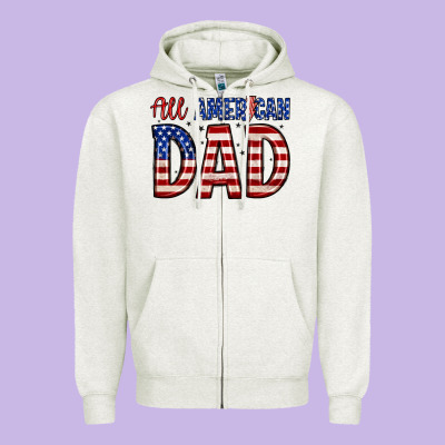 All American Dad Zipper Hoodie Designed By Zillion Design Studio