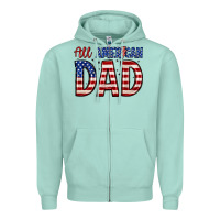 Seafoam all american dad Zipper Hoodie - Zillion Design Studio