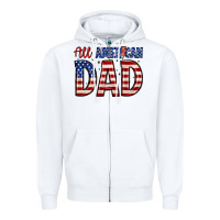 White all american dad Zipper Hoodie - Zillion Design Studio