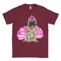 Burgundy Balerina pug with tutu Classic Tee - RanaPortraitStore
