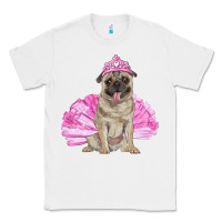 White Balerina pug with tutu Classic Tee - RanaPortraitStore