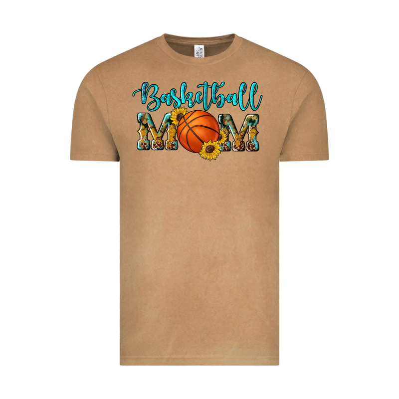 Western Leopard Camouflage Sunflowers Glitter Mom Basketball Vintage Tee by Artiststas | Teevron