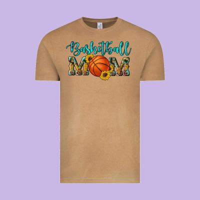 Western Leopard Camouflage Sunflowers Glitter Mom Basketball Vintage Tee Designed By Artiststas