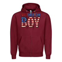 Burgundy all American boy Zipper Hoodie - Zillion Design Studio