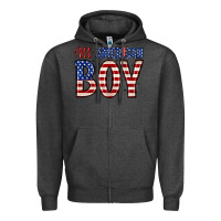 Charcoal Heather all American boy Zipper Hoodie - Zillion Design Studio