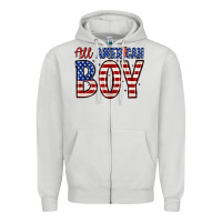 Dove Grey all American boy Zipper Hoodie - Zillion Design Studio