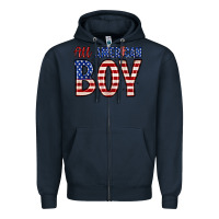 Navy all American boy Zipper Hoodie - Zillion Design Studio