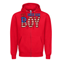 Red all American boy Zipper Hoodie - Zillion Design Studio
