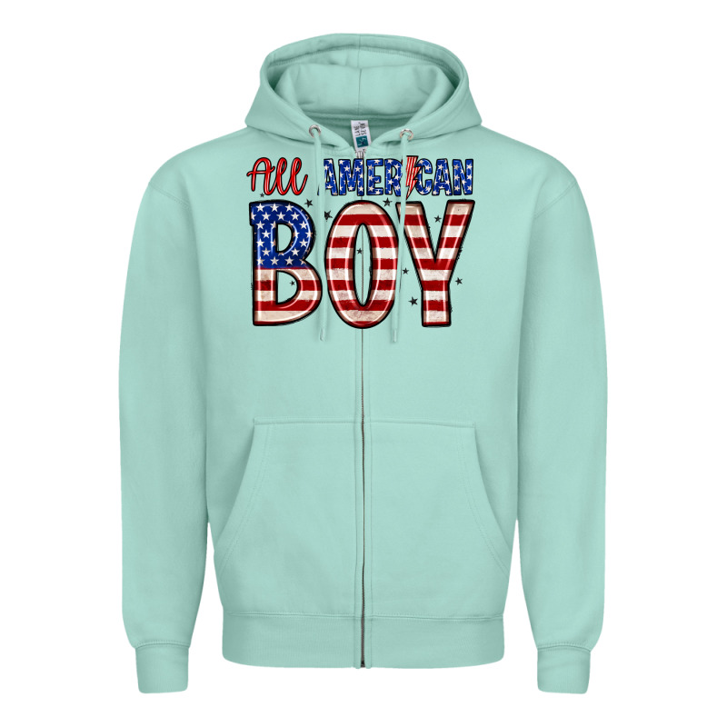 All American Boy Zipper Hoodie by Zillion Design Studio | Teevron