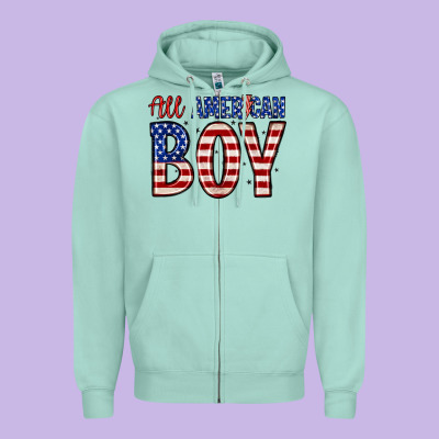 All American Boy Zipper Hoodie Designed By Zillion Design Studio