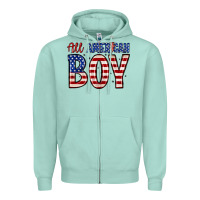 Seafoam all American boy Zipper Hoodie - Zillion Design Studio