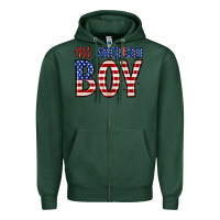 Sports Green all American boy Zipper Hoodie - Zillion Design Studio