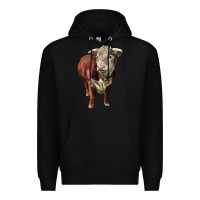 Black hereford bull face Premium Hoodie - LillyAllenDesigns