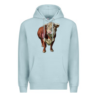 Blue Mist hereford bull face Premium Hoodie - LillyAllenDesigns