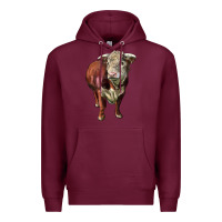 Burgundy hereford bull face Premium Hoodie - LillyAllenDesigns