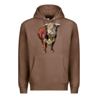 Chestnut hereford bull face Premium Hoodie - LillyAllenDesigns
