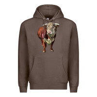 Coffee hereford bull face Premium Hoodie - LillyAllenDesigns