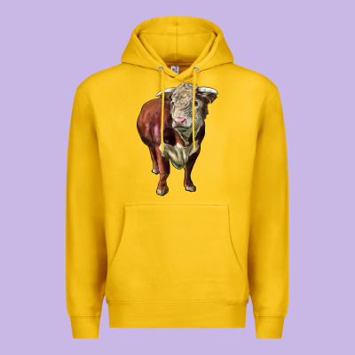 Hereford Bull Face Premium Hoodie Designed By Lillyallendesigns