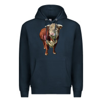 Navy hereford bull face Premium Hoodie - LillyAllenDesigns