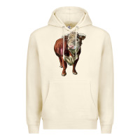 Sandshell hereford bull face Premium Hoodie - LillyAllenDesigns