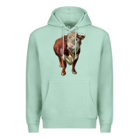 Seafoam hereford bull face Premium Hoodie - LillyAllenDesigns