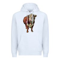 White hereford bull face Premium Hoodie - LillyAllenDesigns