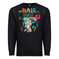 Black bullskull hairstlist Premium Sweatshirt - AdoDesignShop