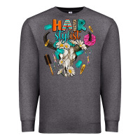 Charcoal Heather bullskull hairstlist Premium Sweatshirt - AdoDesignShop