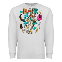 Dove Grey bullskull hairstlist Premium Sweatshirt - AdoDesignShop