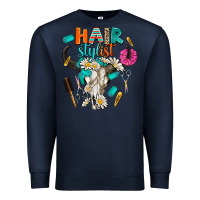 Navy bullskull hairstlist Premium Sweatshirt - AdoDesignShop