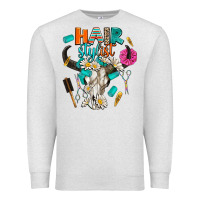 Oatmeal Heather bullskull hairstlist Premium Sweatshirt - AdoDesignShop