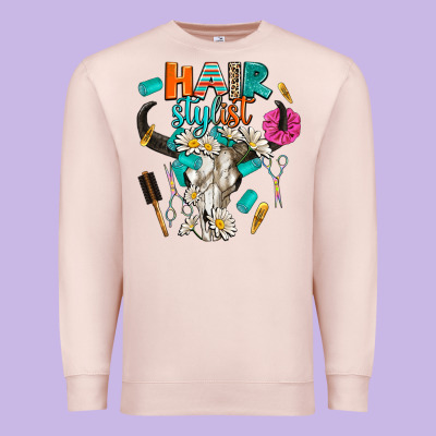Bullskull Hairstlist Premium Sweatshirt Designed By Adodesignshop