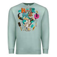 Seafoam bullskull hairstlist Premium Sweatshirt - AdoDesignShop