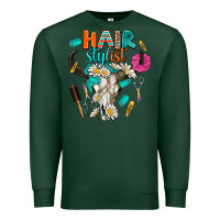 Sports Green bullskull hairstlist Premium Sweatshirt - AdoDesignShop