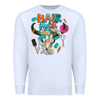 White bullskull hairstlist Premium Sweatshirt - AdoDesignShop