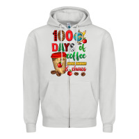 Dove Grey 100 days of coffee and chaos Zipper Hoodie - texasbilliewilder