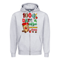 Heather Grey 100 days of coffee and chaos Zipper Hoodie - texasbilliewilder