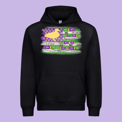 Mardi Gras Duck Call Flag Urban Hoodie Designed By Maliassmallbusiness