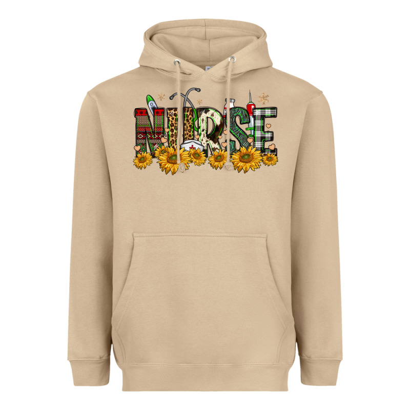 Christmas Nurse Sunflower Heavyweight Hoodie by FaDigitalArtStudio | Teevron