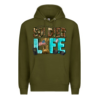 Army Green soldier  life Premium Hoodie - AdoDesignShop