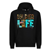 Black soldier  life Premium Hoodie - AdoDesignShop