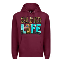 Burgundy soldier  life Premium Hoodie - AdoDesignShop
