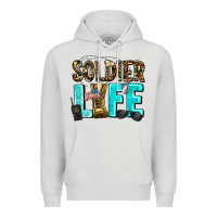 Dove Grey soldier  life Premium Hoodie - AdoDesignShop